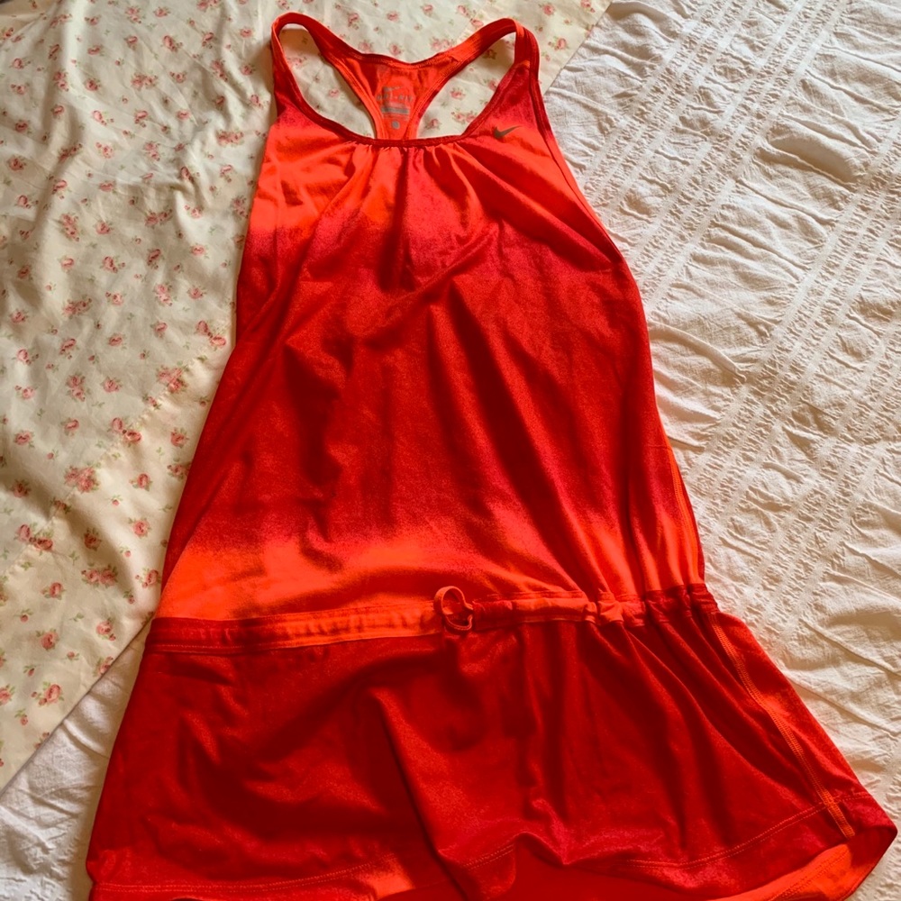 Nike dri-fit orange-red running tank top dress